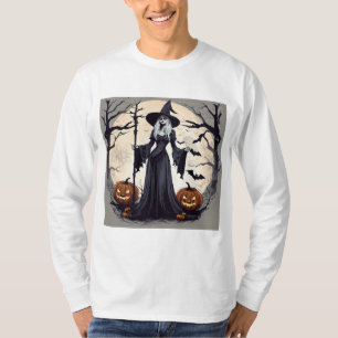 Camiseta Bruja y calabazas de la luna llena