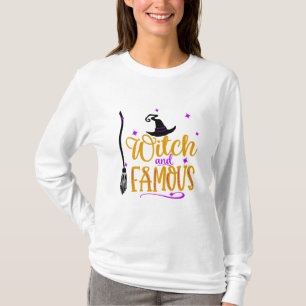 Camiseta Bruja Y Famosa - Púrpura Y Naranja