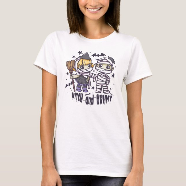 Camiseta Bruja y momia (Anverso)