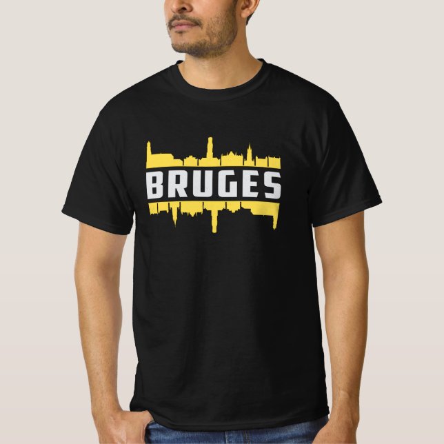 Camiseta Brujas Bélgica City Skyline Cityscape Funny Gift (Anverso)