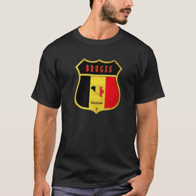 Camiseta Brujas Belgique Armoiries Drapeaux Ville Brugge Ca (Anverso)