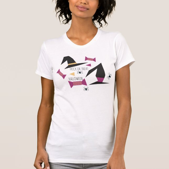 Camiseta Brujas de Halloween Caramelo Arañas (Anverso)