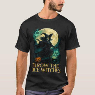 Camiseta Brujas de Halloween lanzan los dados Gamer espeluz