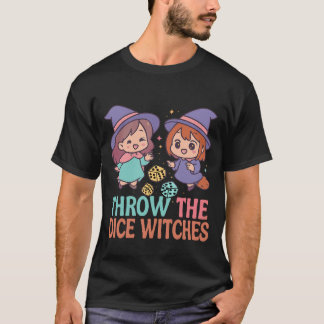 Camiseta Brujas de Halloween lanzan los dados Gamer espeluz
