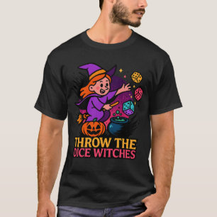 Camiseta Brujas de Halloween lanzan los dados Spooky Gamer