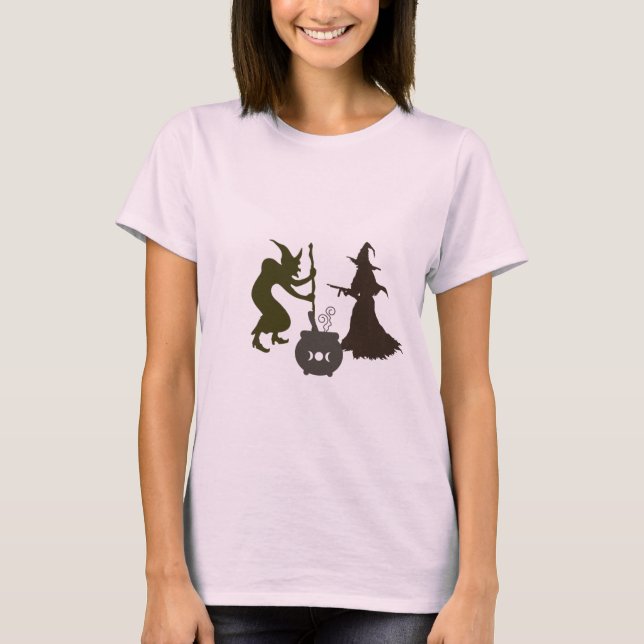 Camiseta "Brujas de Halloween preparando poción (Anverso)