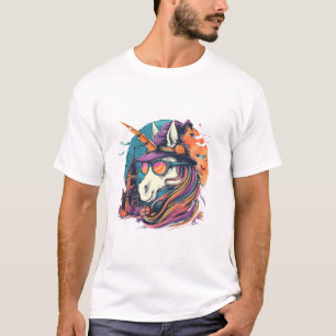 Camiseta Brujas de Murciélagos Unicornio de Halloween