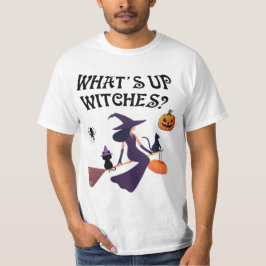 Camiseta Brujas divertidas qué pasa Halloween Bruja y gato
