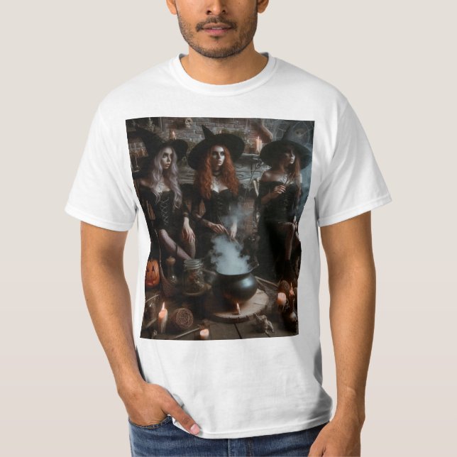 Camiseta Brujas haciendo una pócima (Anverso)