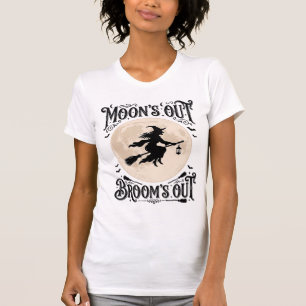 Camiseta Brujas Halloween Lunas Fuera Escobas Fuera