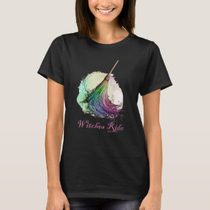 Camiseta Brujas Montan Escoba Negra Halloween