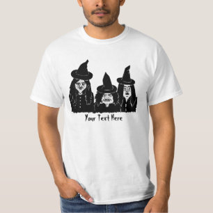 Camiseta brujas negras fantasmagóricas divertidas Hallowee