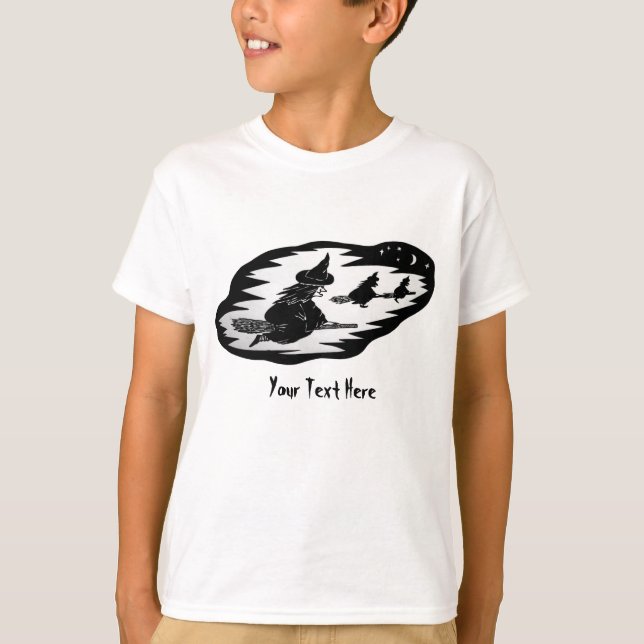 Camiseta brujas voladoras espeluznantes en halloween (Anverso)