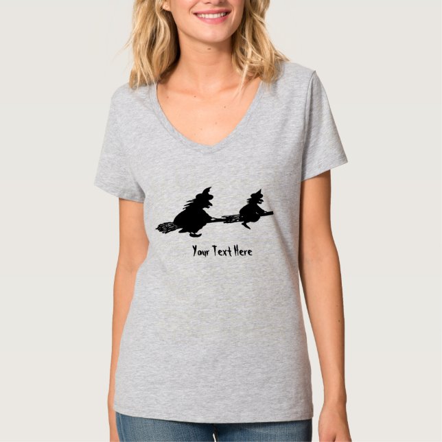 Camiseta brujas voladoras espeluznantes en halloween (Anverso)