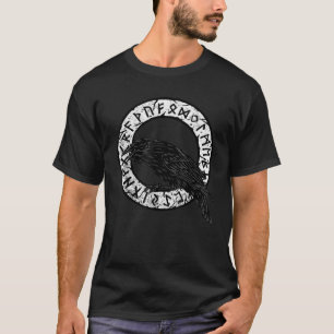 Camiseta Brujería gótica mística negra vikinga cuervo gótic