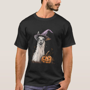 Camiseta Brujería Llama Calabaza Linterna Halloween Gorra