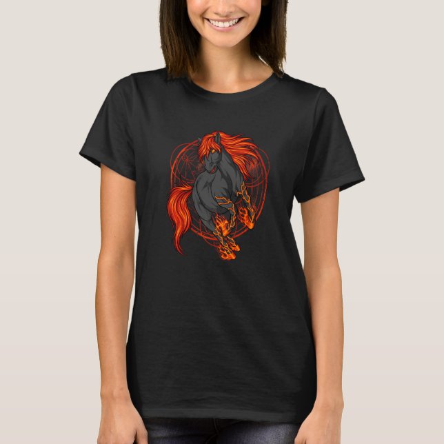Camiseta Brujería Oculta Emo Goth Caballos Halloween Gótico (Anverso)
