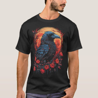 Camiseta Brujería Vikinga Oculta Gótica Negra Cuervo