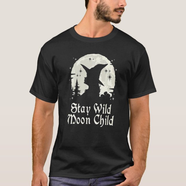 Camiseta Brujería Wiccan Witch Stay Wild Moon Child (Anverso)