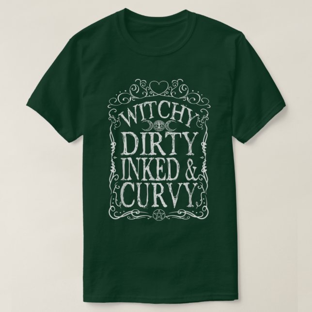 Camiseta Brujo sucio con tinta y curvatura (Diseño del anverso)