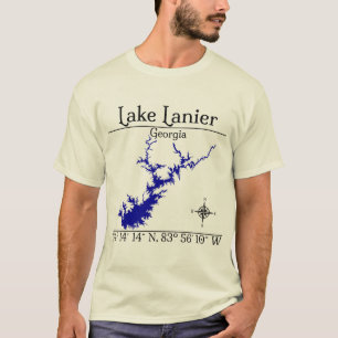Camiseta Brújula de Coordenadas del Lago Lanier Georgia