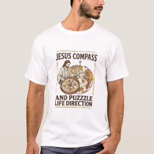Camiseta Brújula de Jesús y rompecabezas Dirección de la vi
