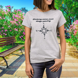 Camiseta Brújula de Mujeres Errantes Motivacionales Moderna