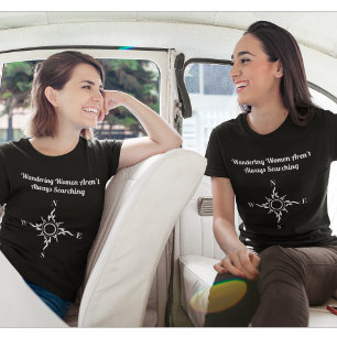 Camiseta Brújula de Mujeres Errantes Motivacionales Moderna
