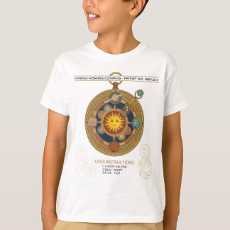 Camiseta Brújula divertida del sistema solar steampunk vint