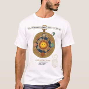 Camiseta Brújula divertida del sistema solar steampunk vint