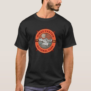 Camiseta Brújula Retro Ciervo Mula Parque Nacional Kings Ca