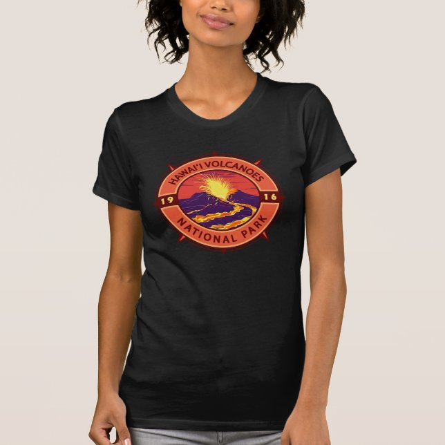 Camiseta Brújula retro del parque nacional de los Volcanes  (Anverso)