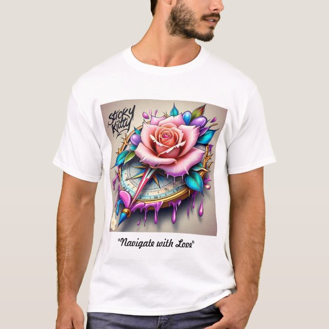 Camiseta "Brújula Rosa: Un símbolo de amor y bendición" (Anverso)