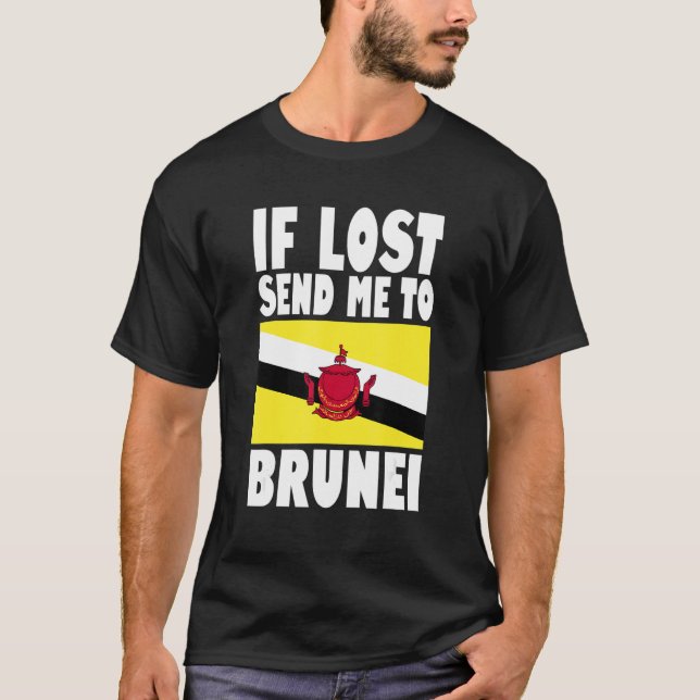 Camiseta Brunei Flag Design  If lost send me to Brunei (Anverso)