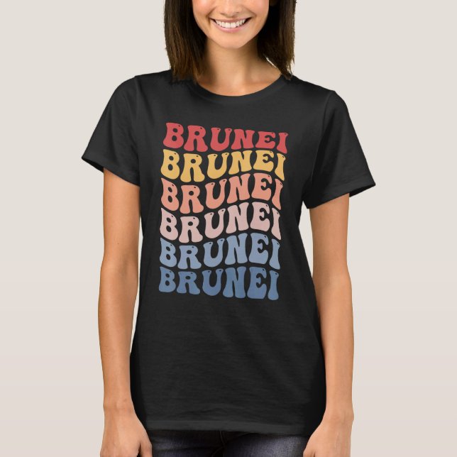 Camiseta Brunéi Groovy Retro Bruneian (Anverso)