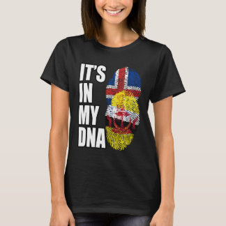 Camiseta Bruneian And Icelandic Mix DNA Flag Heritage