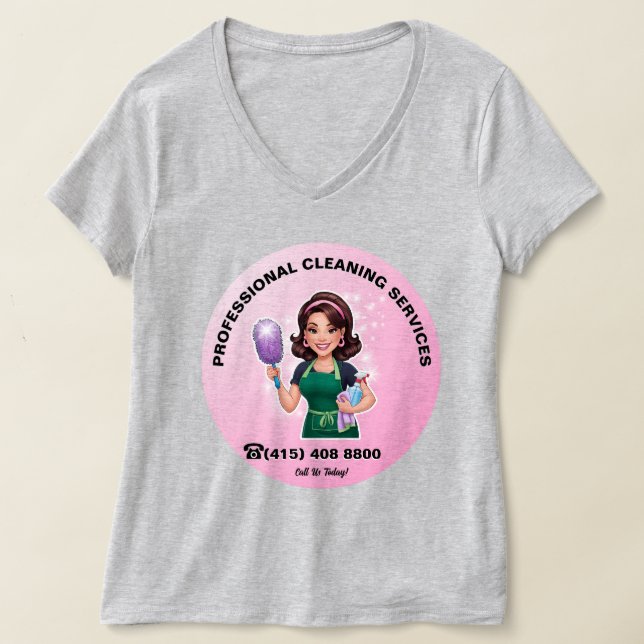 Camiseta Brunette Maid Limpieza Servicio Uniforme Hogar (Distribución )