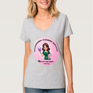 Camiseta Brunette Maid Limpieza Servicio Uniforme Hogar