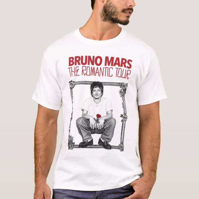 Camiseta Bruno Mars 2026 The Romantic Tour Rose (Anverso)