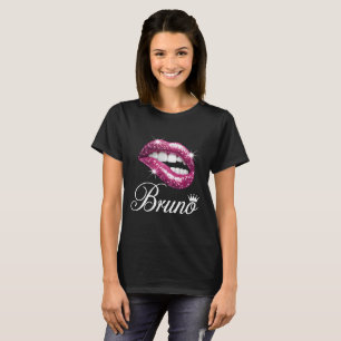 Camiseta Bruno Pink Glitter Lips - Sassy Pop Art S