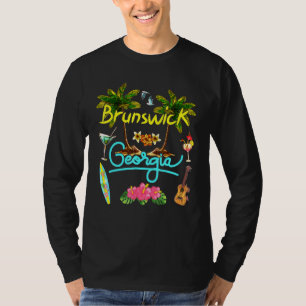 Camiseta Brunswick Georgia Beach Summer Palm Surf Sun Set P