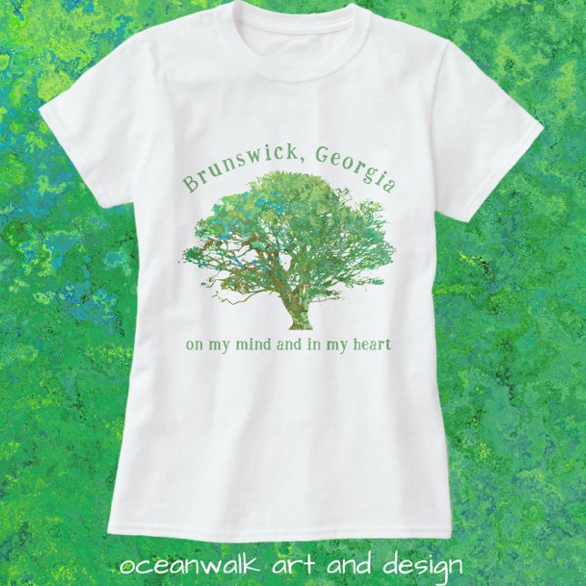 Camiseta Brunswick Georgia Live Oak Tree (Subido por el creador)