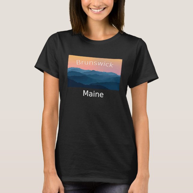 Camiseta Brunswick Maine Mountain sunset hometown (Anverso)