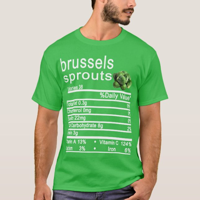 Camiseta bruselas brota Nutrición Hechos Acción de Gracias (Anverso)