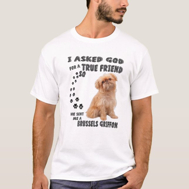 Camiseta Bruselas Griffon Cita Mamá, Griff Dad, Bélgica Gri (Anverso)