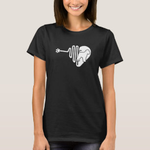 Camiseta Bruselas Griffon Dog Paw Heartbeat Mascota Veter