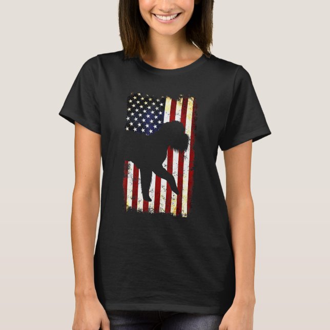 Camiseta Bruselas Griffon Silhouette Bandera Americana 4 De (Anverso)