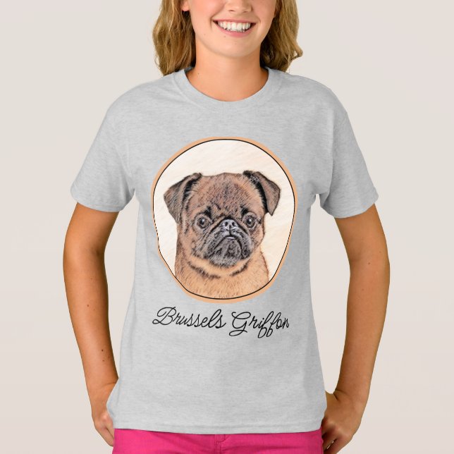 Camiseta Bruselas Griffon Smooth Painting Original Dog Art (Anverso)