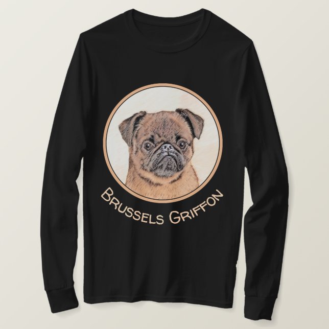 Camiseta Bruselas Griffon Smooth Painting Original Dog Art (Anverso del diseño)
