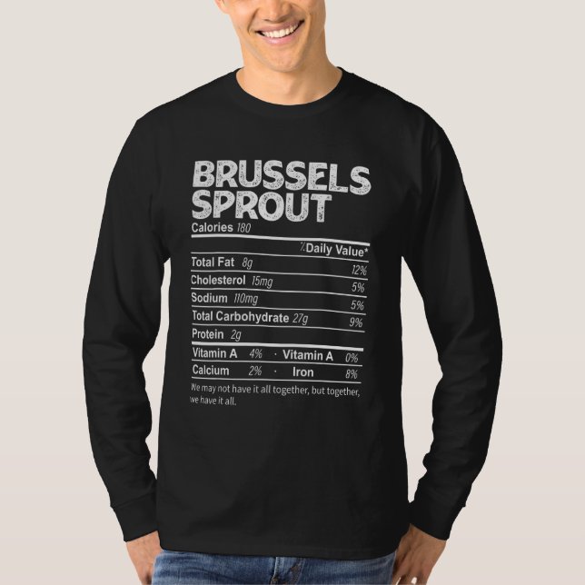 Camiseta Bruselas Sprout Nutrition Facts Thankending Food (Anverso)